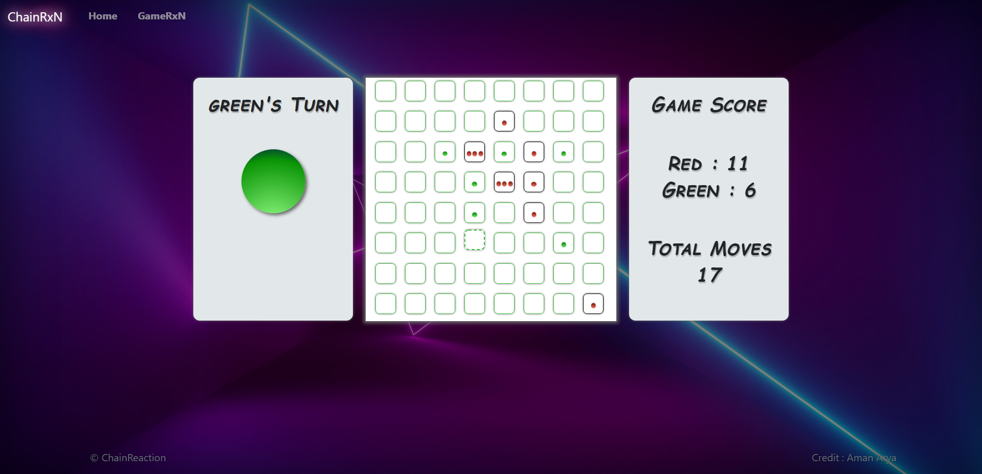 GitHub - Am4nn/ChainRxN-Game: ChainReaction Game made using html js css ...