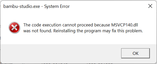 Windows runtime errors - fresh install 0f 1.40 · Issue #937 · bambulab ...