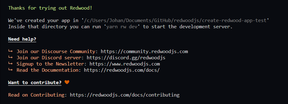 Redwood Crwaインストール中の最終的な 成功 出力を改善します 優先度が低い Bleepcoder Com