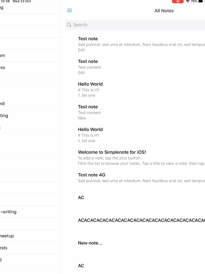Simplenote-iOS-dragscroll