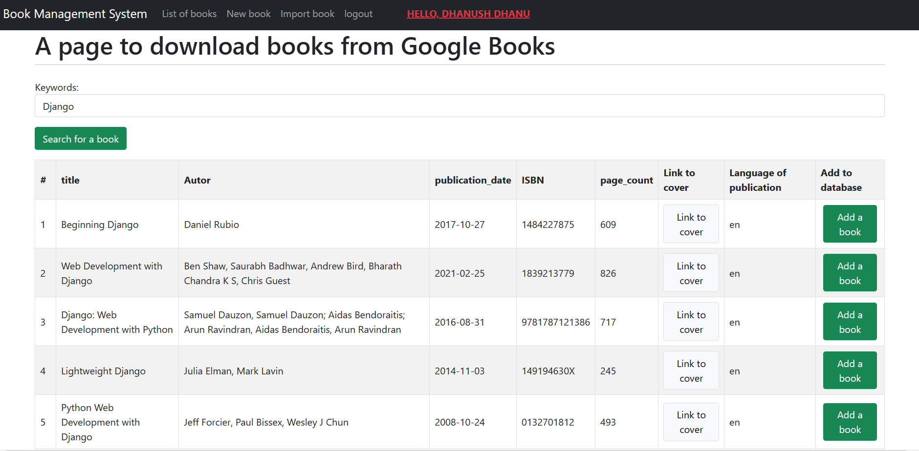 GitHub Dhanush3213/BookManagement A book management project using