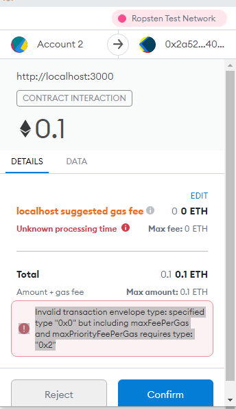 Metamask error