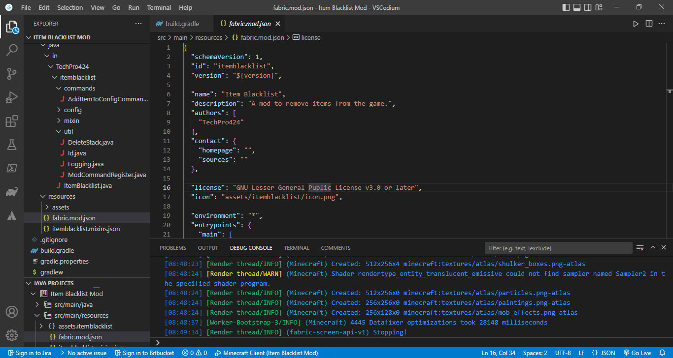 How do I make the mod version in fabric.mod.json use the mod_version in ...