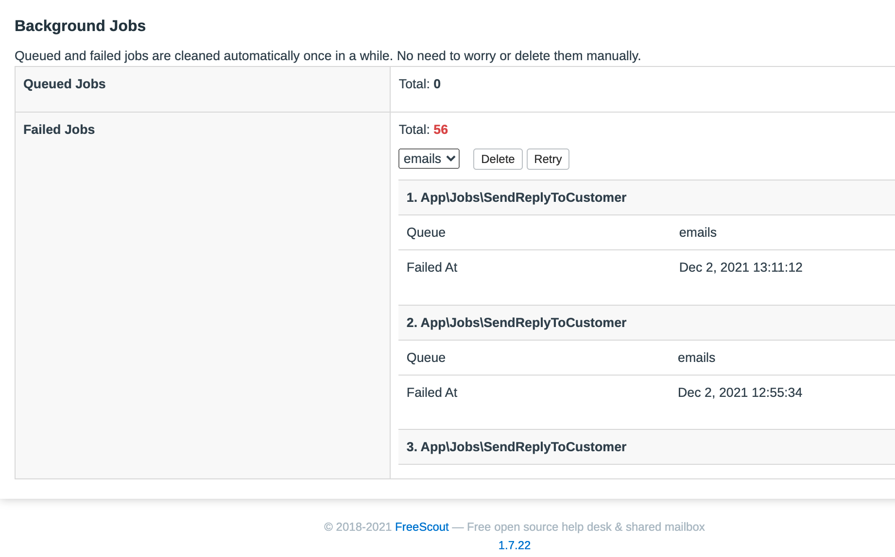 Freescout attempts to send messages as emails in a chat conversation ...