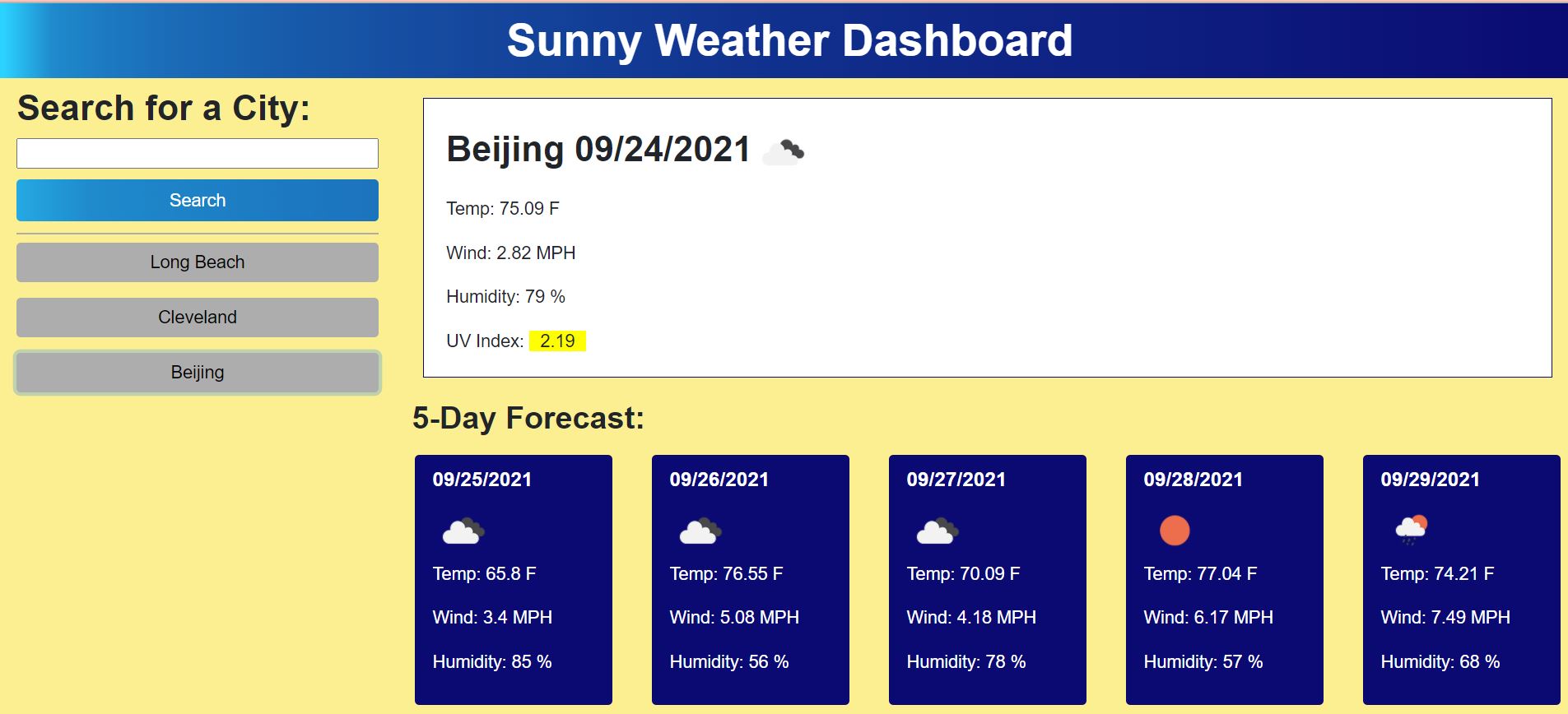 GitHub - pvalte/Sunny-Weather-Dashboard