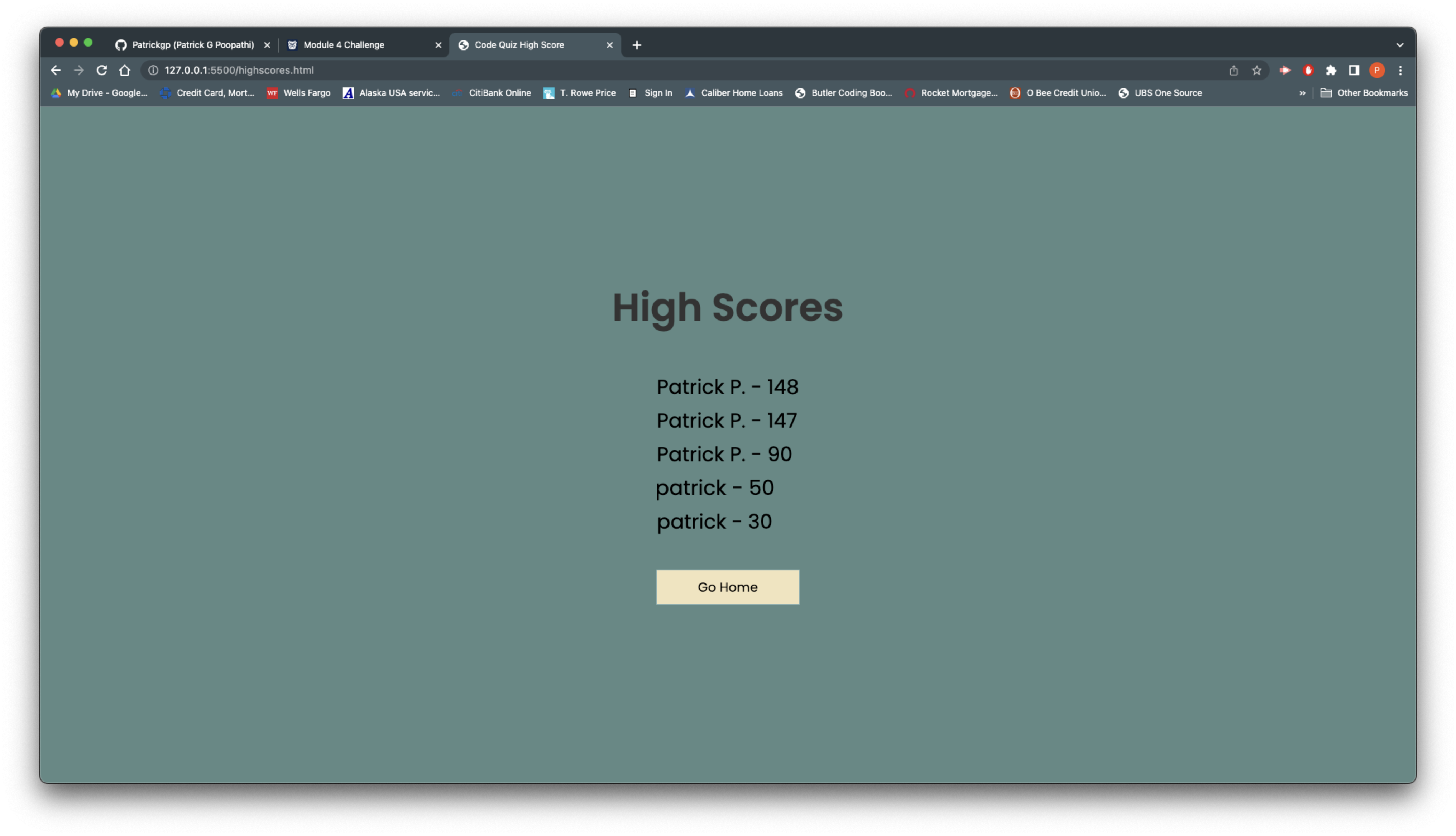 GitHub - Patrickgp/Code-Quiz: A fun code quiz to better improve my ...