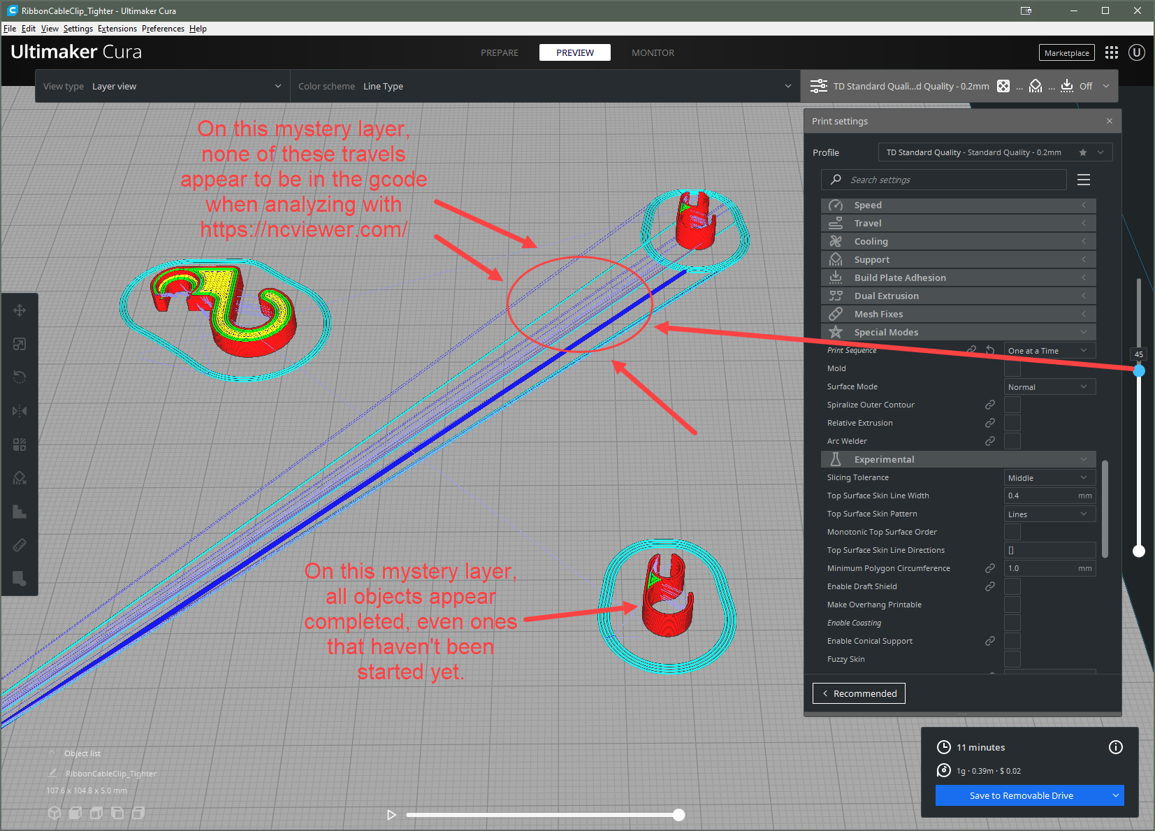 Preview shows extra layers/extrusion paths not present in generated G ...