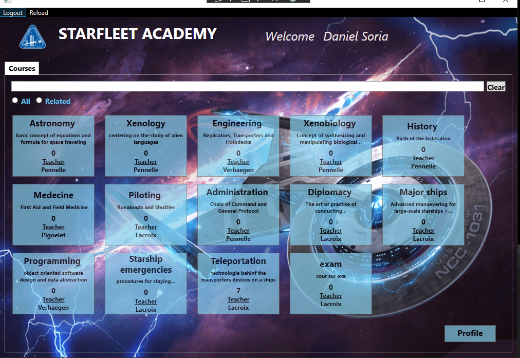 GitHub - DanielCSoria/Starfleet-Academy: [school/college project ...