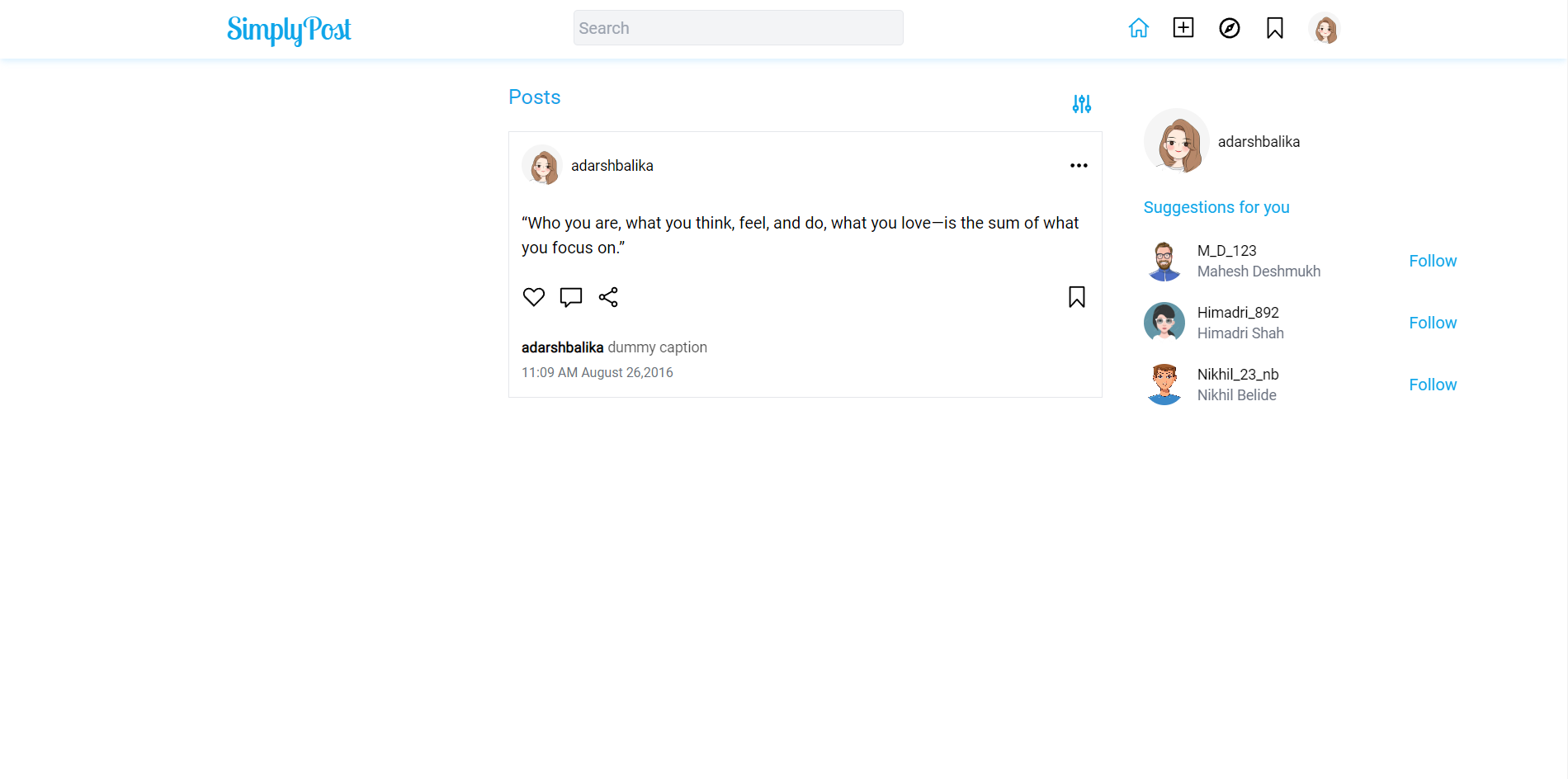 GitHub - bigyanpatel/simply-post: A social media app to share your book ...