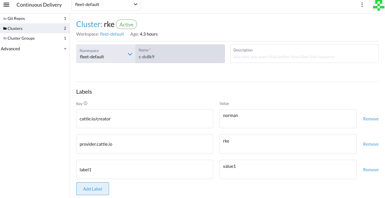 label not saved properly through Continuous Delivery > Edit
