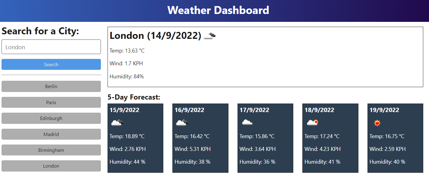 GitHub - koolleeo/Weather-Dashboard