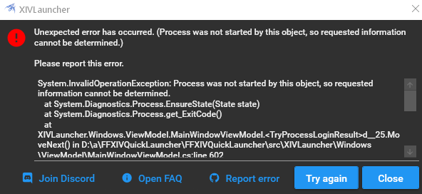Unexpected error has occurred · Issue #834 · goatcorp ...