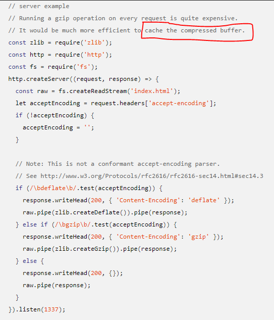 how to cache the compressed buffer. · Issue #893 · nodejs/help · GitHub