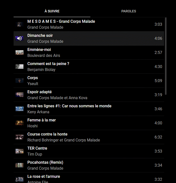Youtube Music - PB - Drag item in list - Waterfox Classic - GIF 24-08-2020 13-20-45