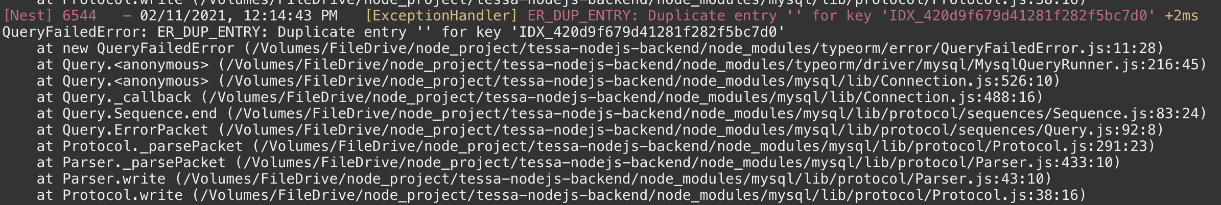 When found error is impossible! · Issue #7365 · typeorm/typeorm · GitHub