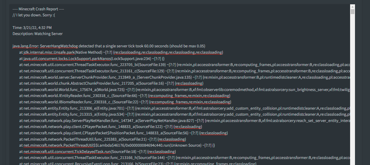 Crash Server Watchdog Issue 3004 Allthemods Atm 6 Github