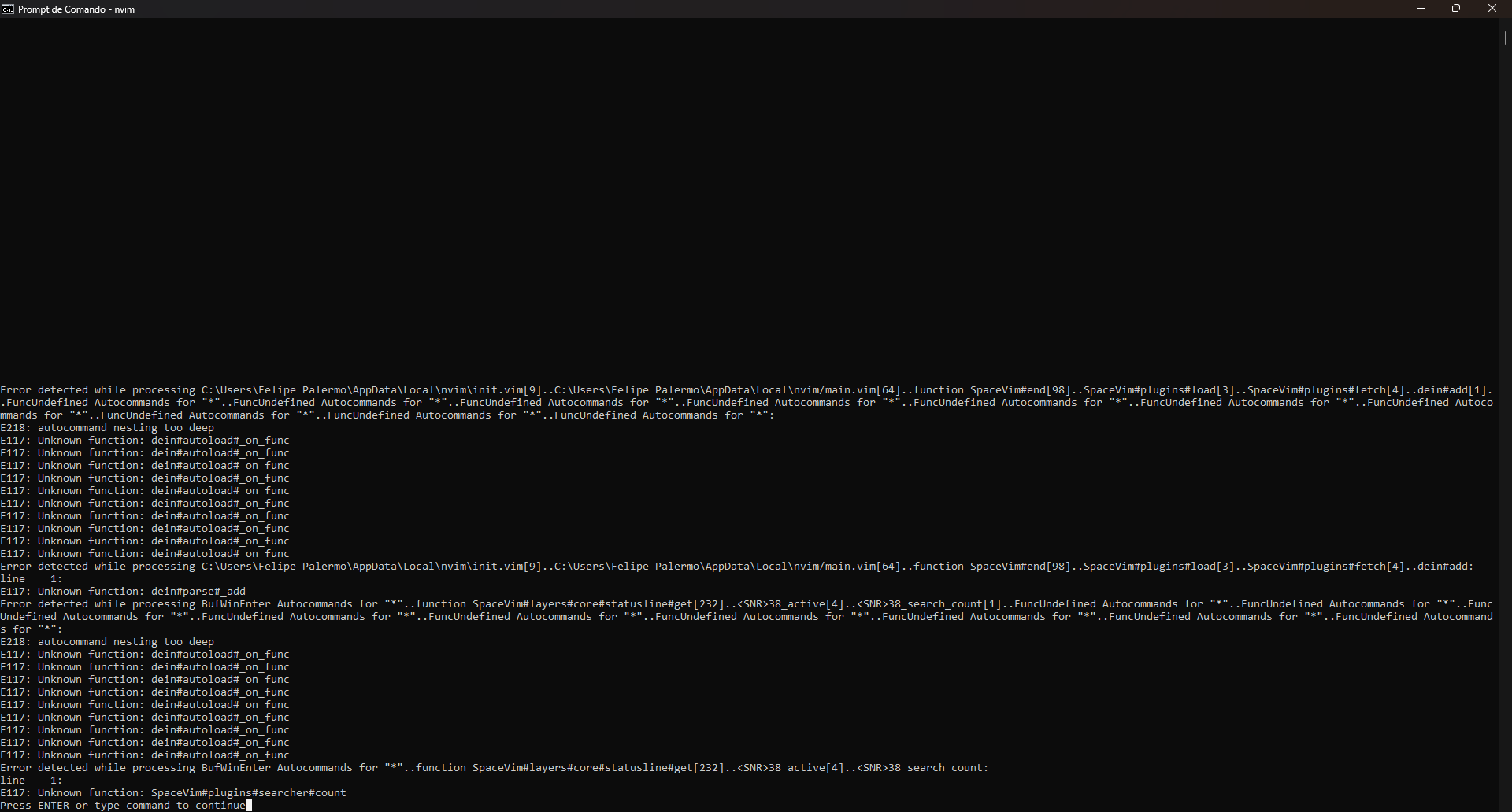 Error trying to install Spacevim · Issue #4722 · wsdjeg/SpaceVim · GitHub