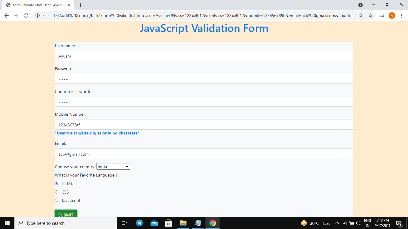 GitHub - 10Ayushi/Validation-forms