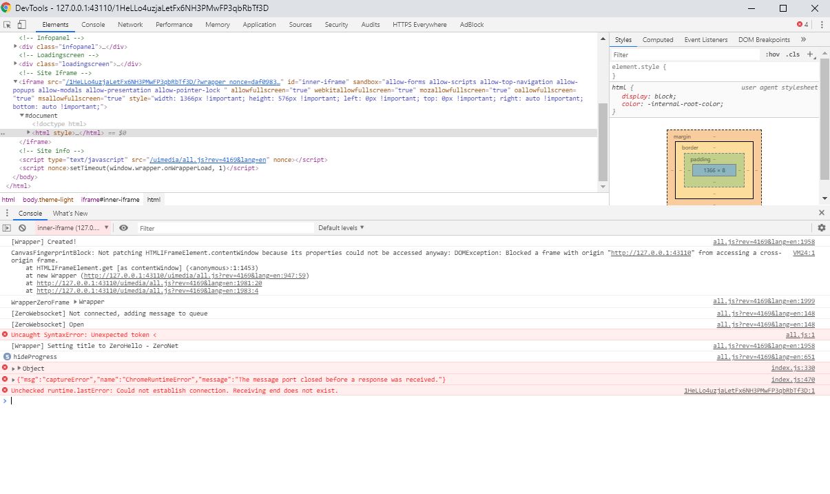 zeroNetDebugConsole