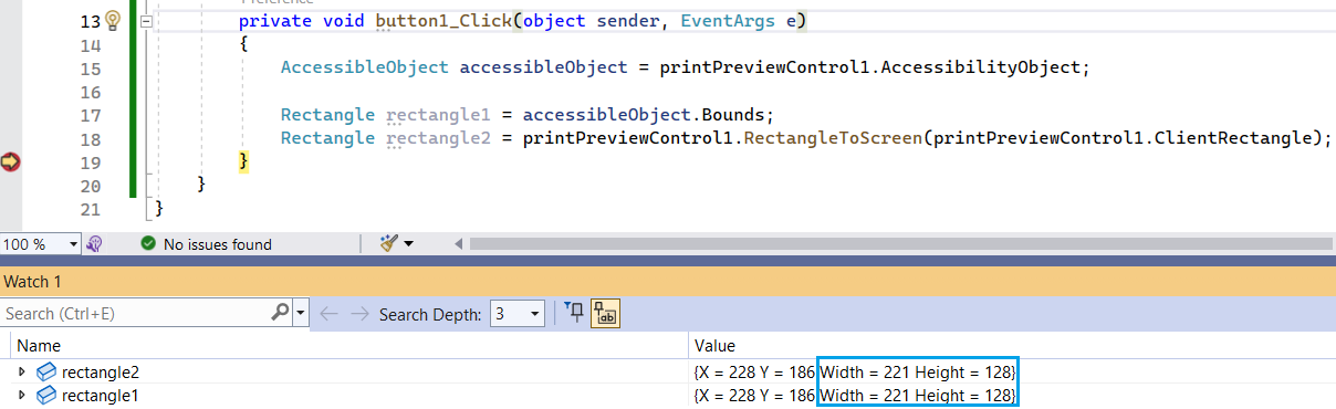 Bounds for PrintPreviewControl and its accessible object don't match ...