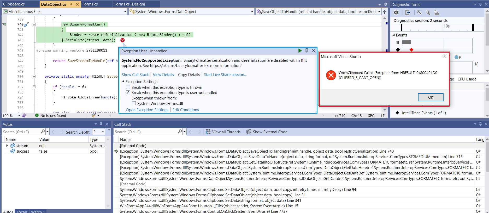 Failed to Clipboard.GetData() as the specified format · Issue 9180