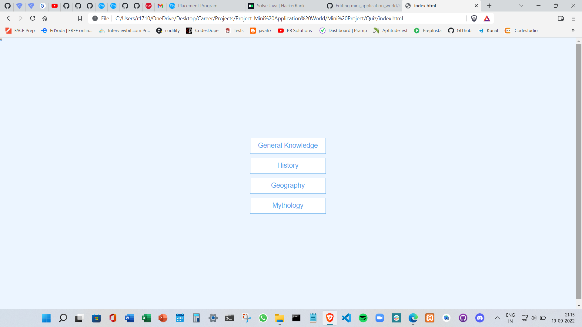 GitHub - mrmeghana/Mini_Application_World_Part1-Quiz