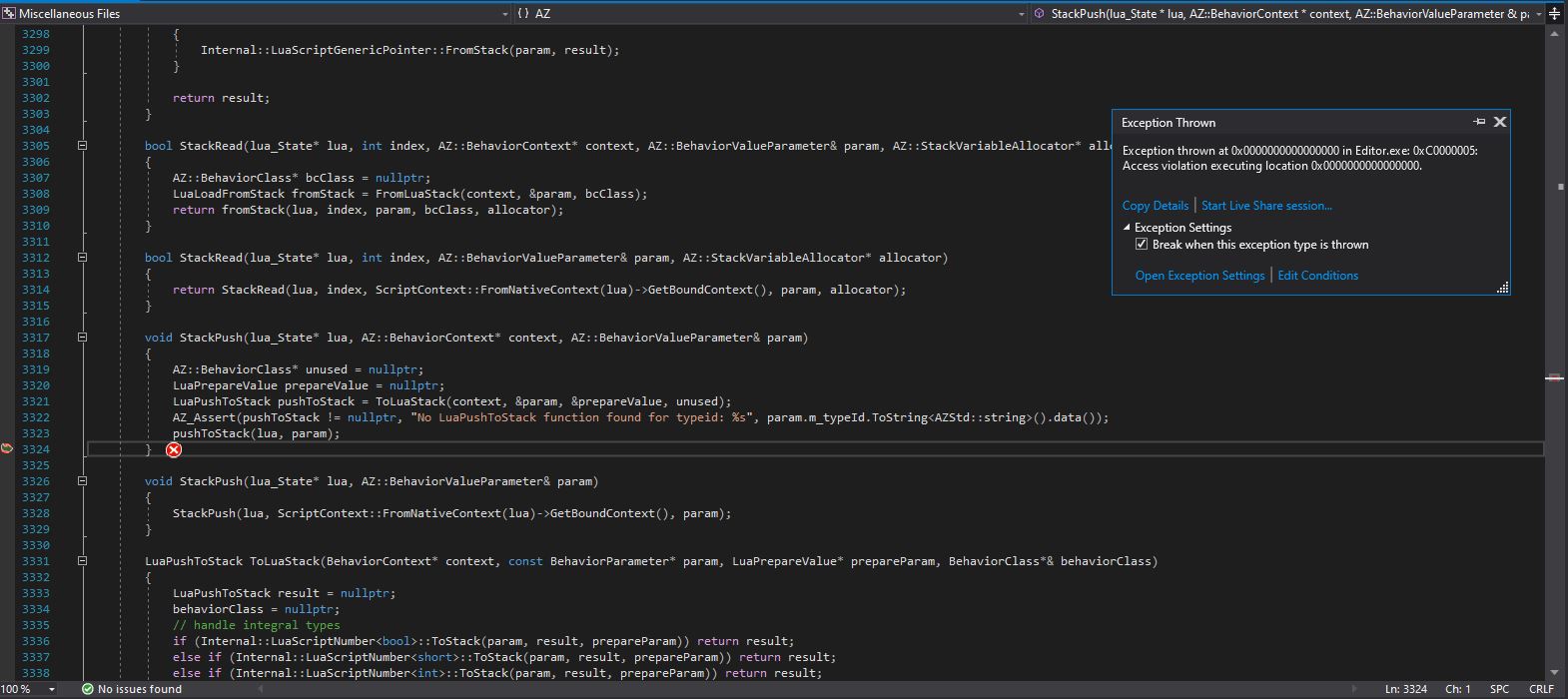 Editor may crash upon activating or deactivating game entity via Script ...
