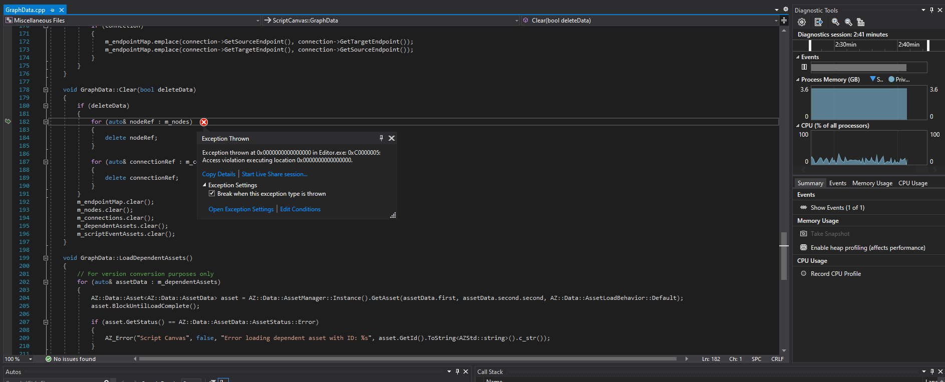 Editor silently crashes after deleting a Script Canvas node from a node ...