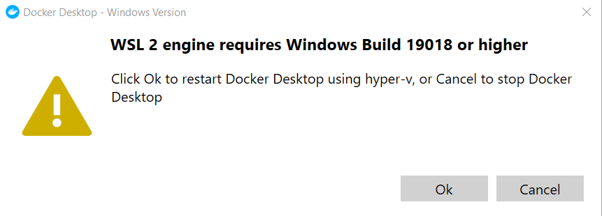 Wsl 2 Engine No Longer Works On 20h1 Slow Ring Issue 5169 Docker For Win Github