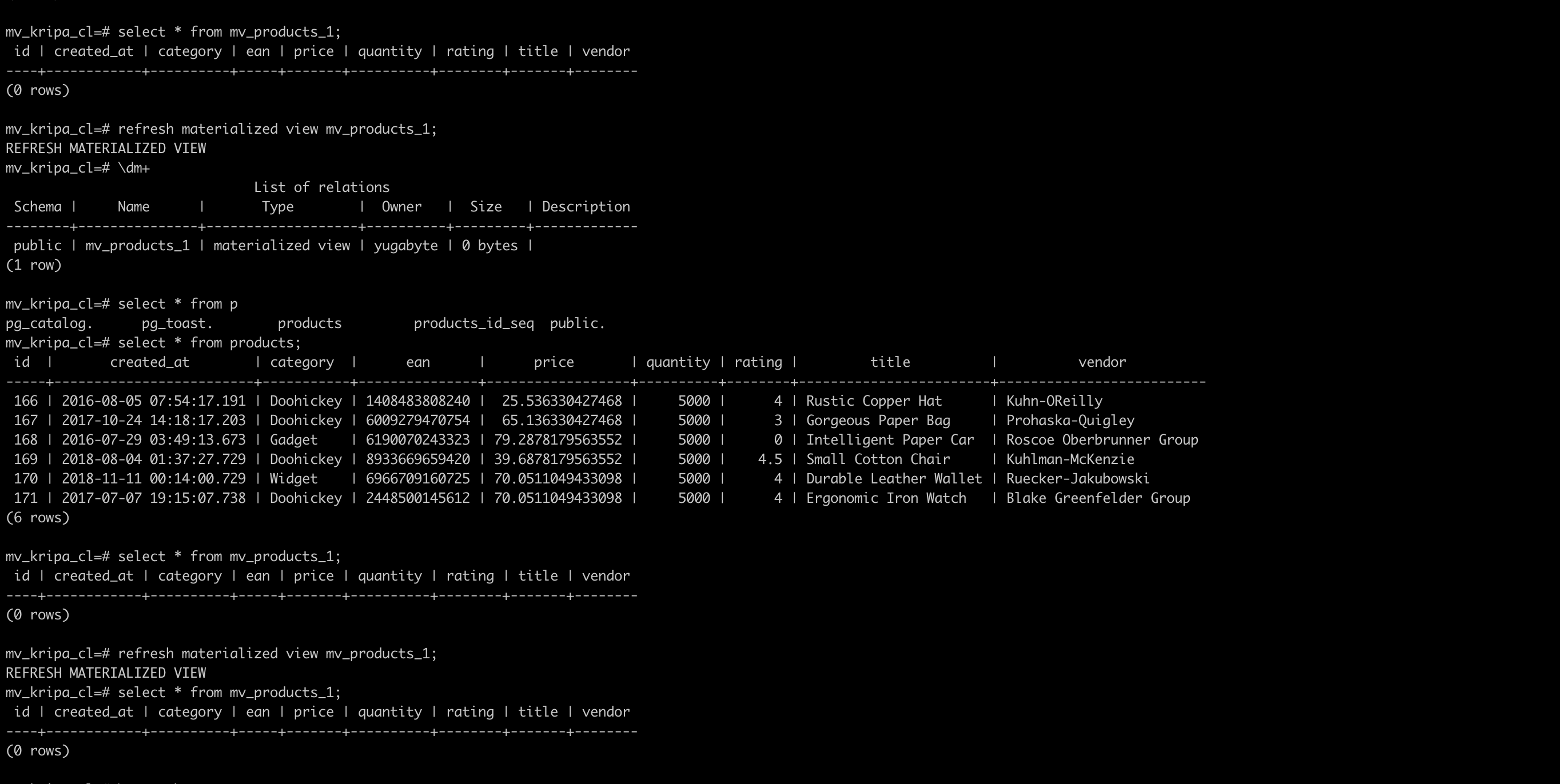 [YSQL] Refresh materialized view not successful on mat views created ...
