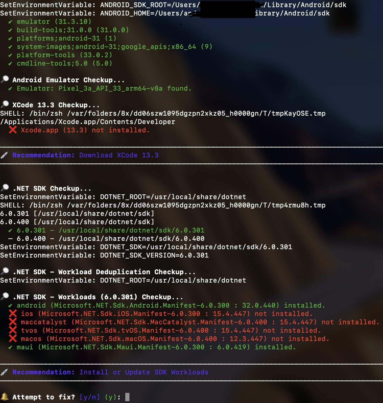 Maui check fails on xcode and sdk for ios maccatalyst tvos macos