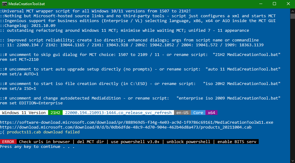 Universal MediaCreationTool wrapper for all MCT Windows 10 versions ...