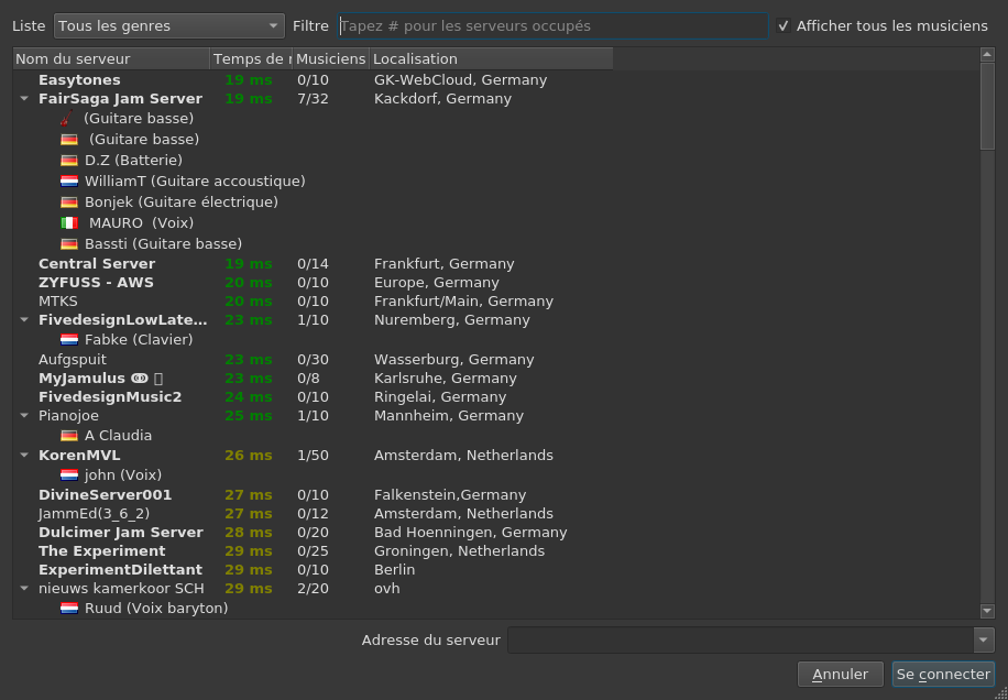Dialogue de connexion
