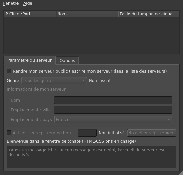 configuration du serveur