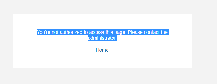 You're not authorized to access this page. Please contact the ...