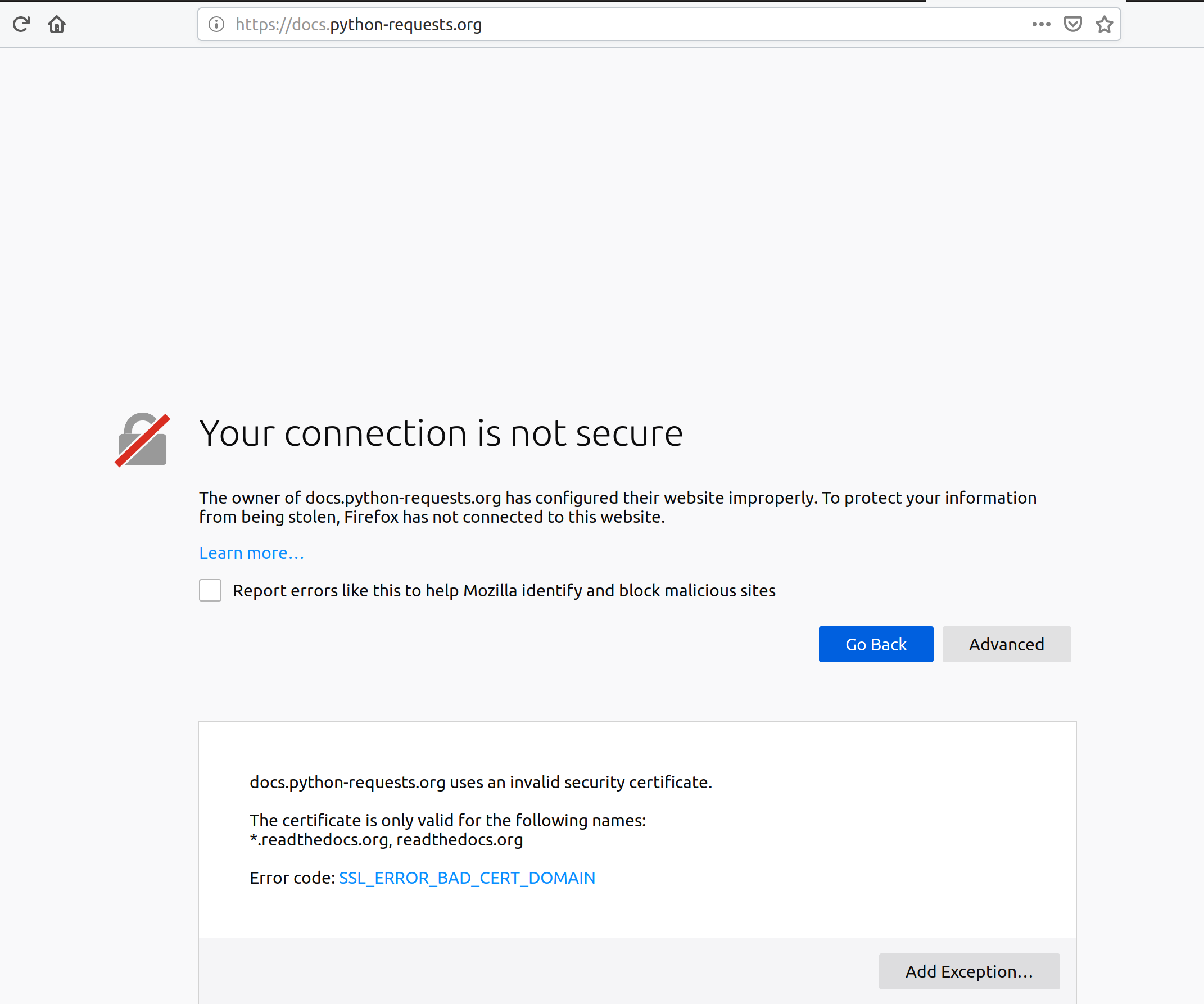 Certificate s issue for docs python requests issue 5026 psf