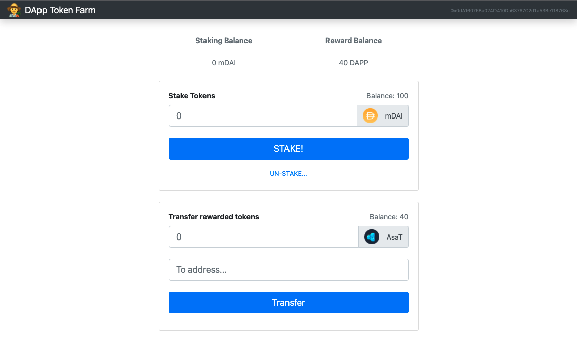 GitHub - frantrombotto/defi-token-farm: This is a DApp intended to ...