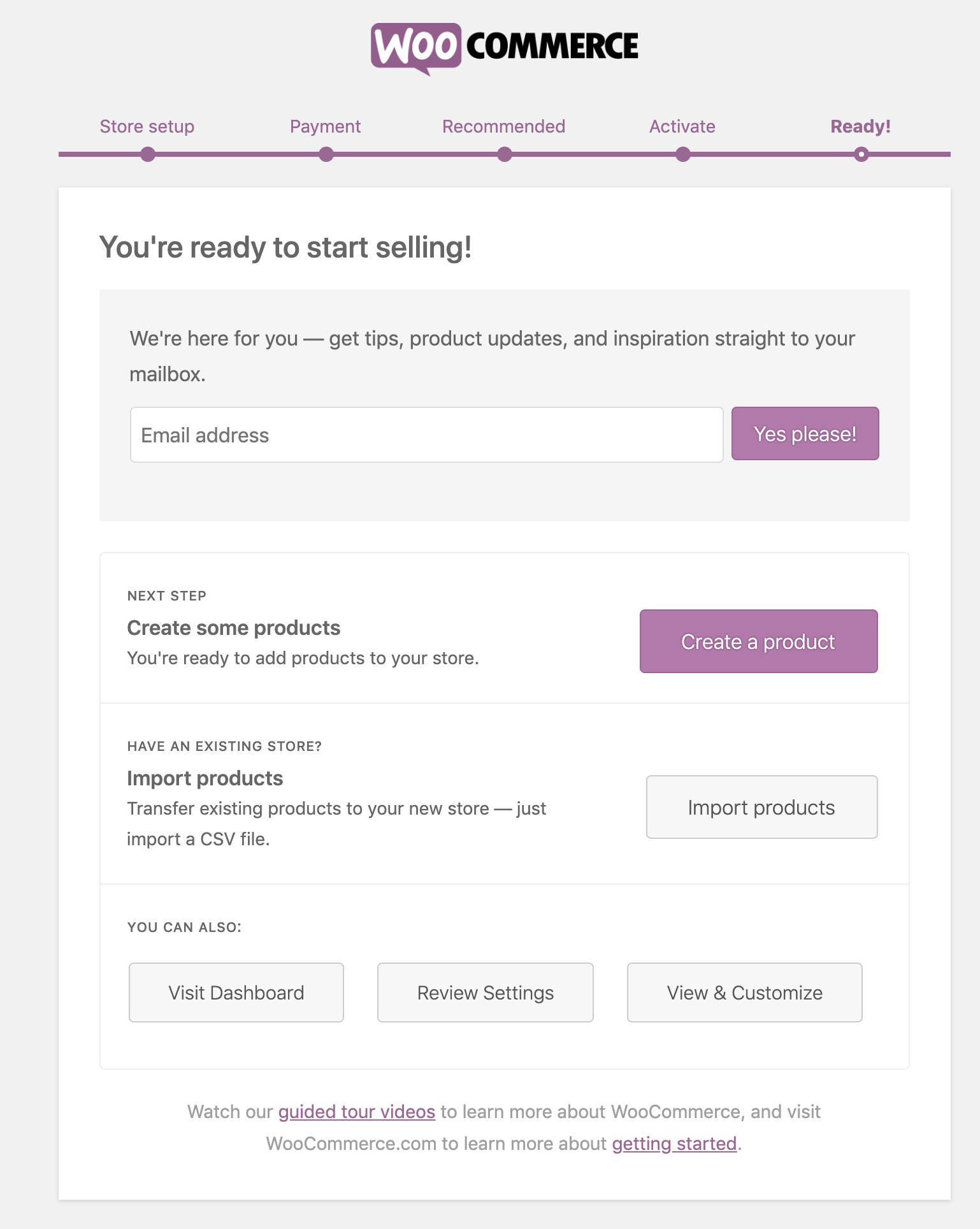 Woocommerce page