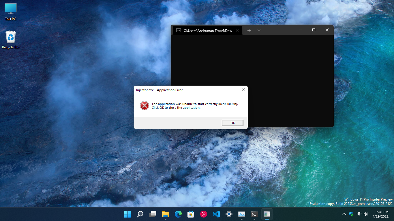 Error was unable to start correclty · Issue 5 · krlvm/AcrylicMenus