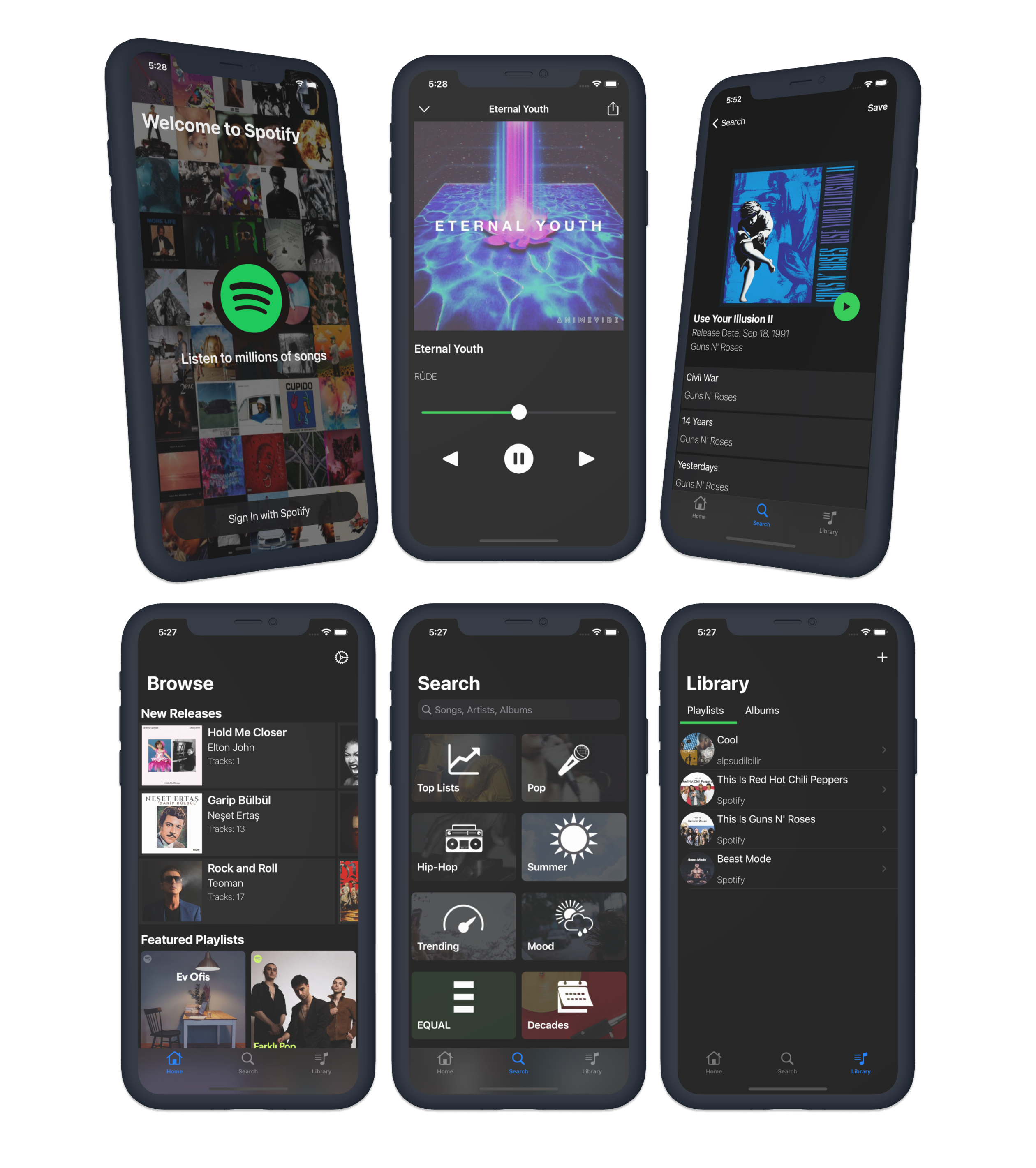 GitHub - alpsudilbilir/spotify-clone: Spotify clone is an iOS app which ...