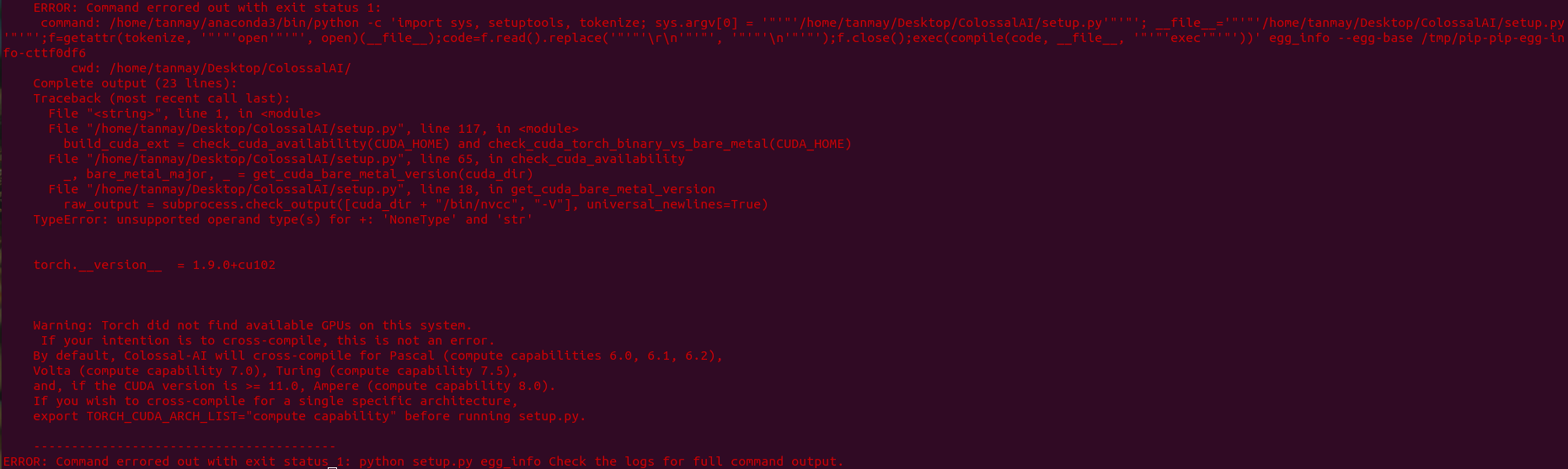 Unable to setup development environment · Issue #468 · hpcaitech ...