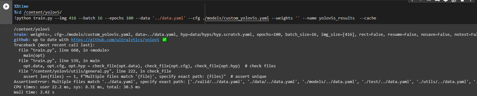 Unable to train · Issue #3953 · ultralytics/yolov5 · GitHub