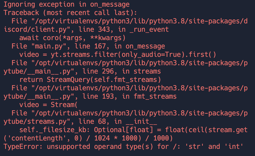  bug unsupported operand type s for str and int issue 1389