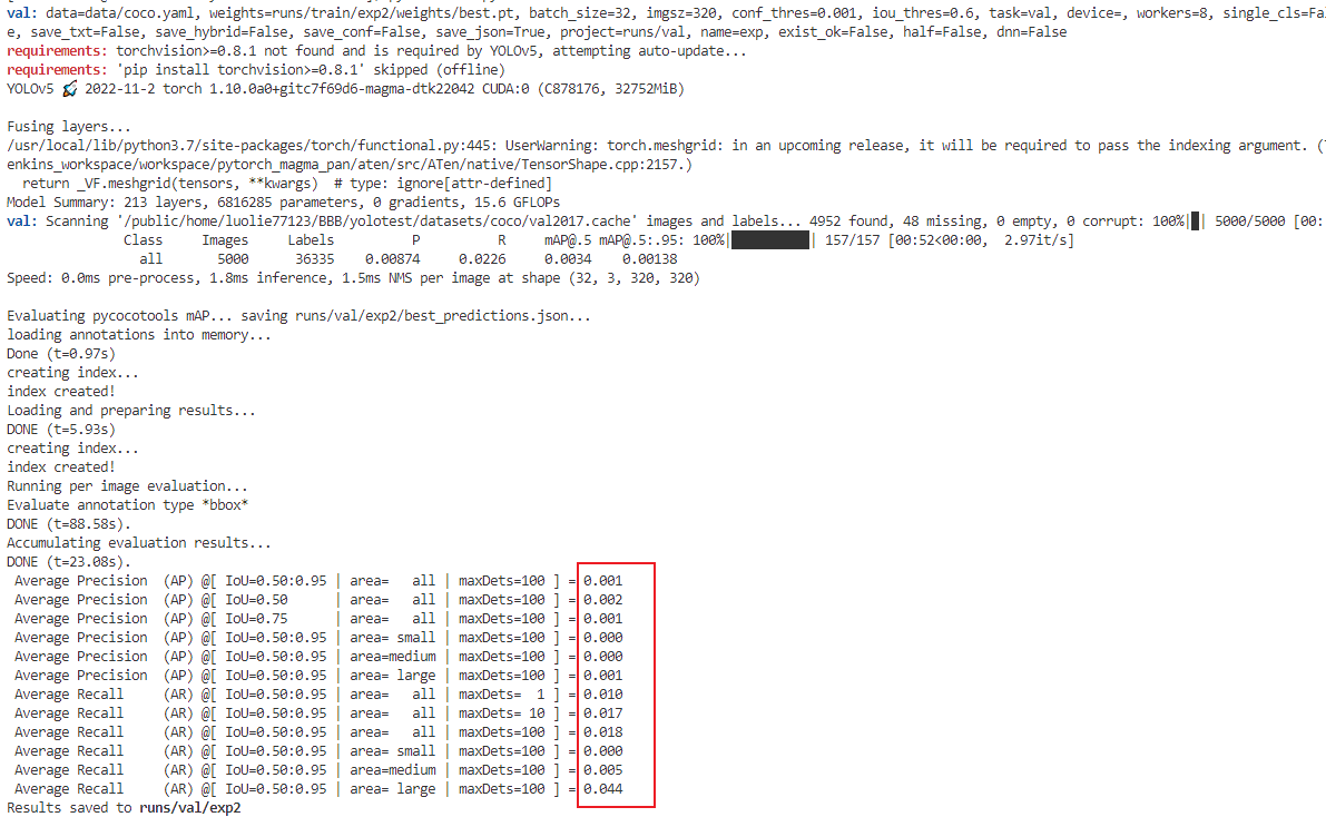 I used the trained weights to verify that the COCO effect was poor ...