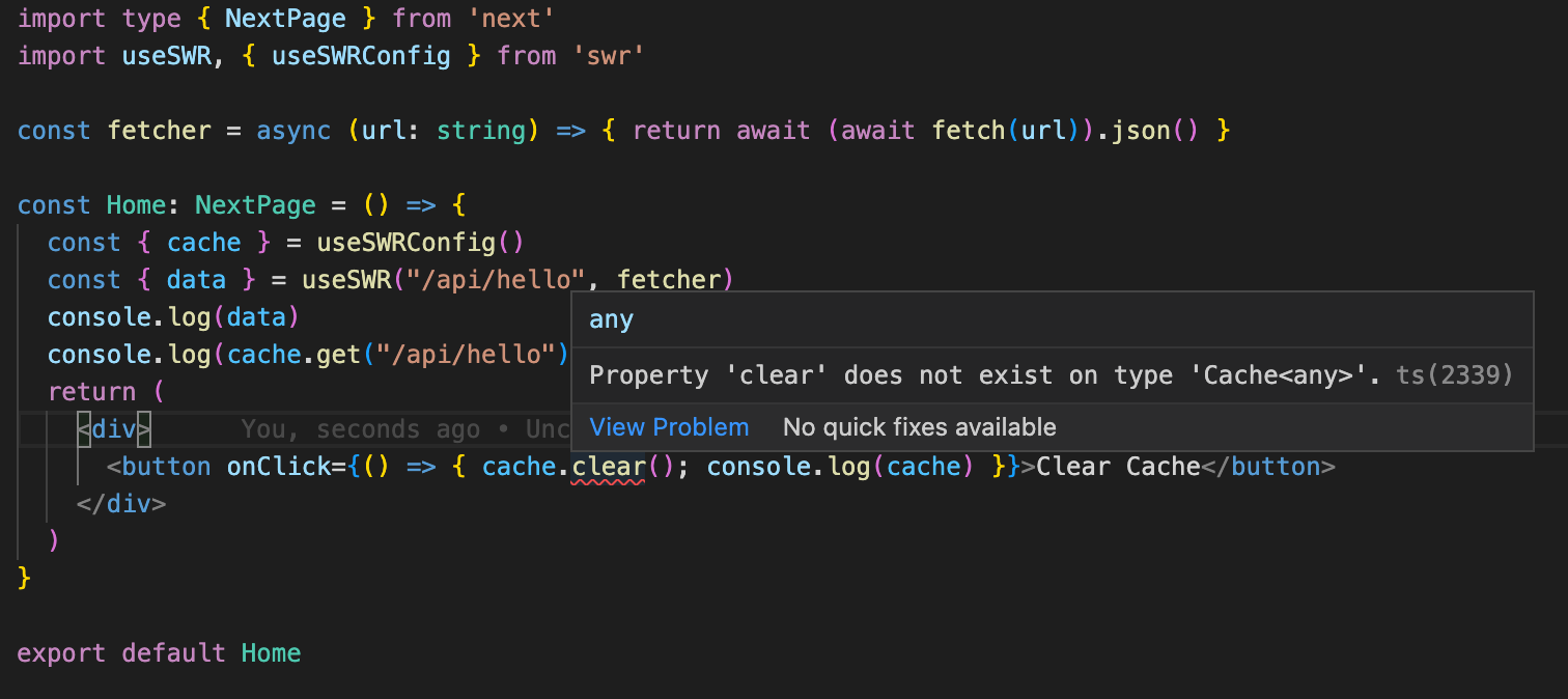 Type Cache does not contain the clear method while it exists · Issue ...