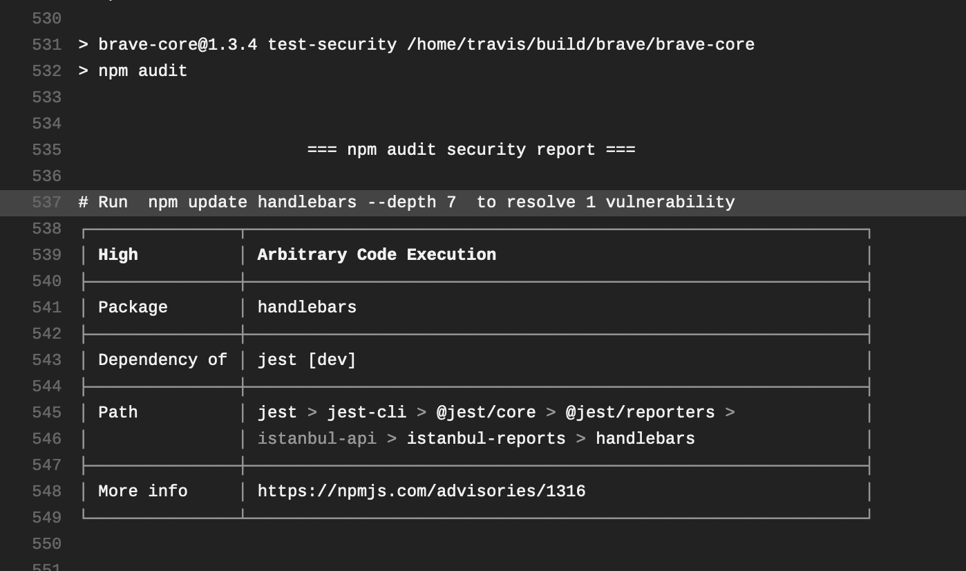 Handlebars dependency vulnerability · Issue 6934 · brave/bravebrowser · GitHub