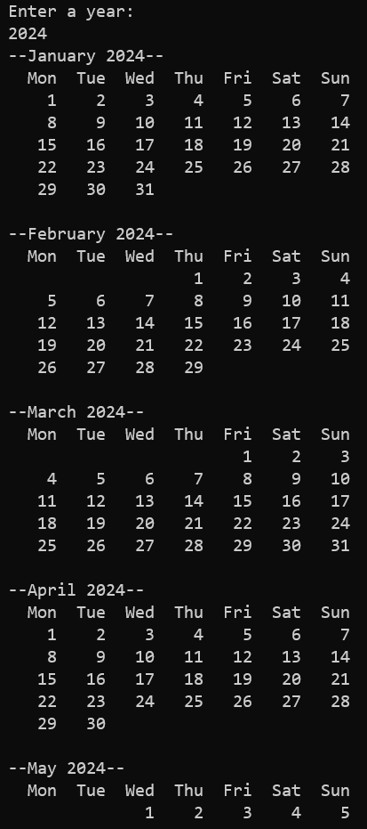 GitHub - DevAlvaroF/Any-Year-Console-Calendar-Cpp: C++ Console Calendar