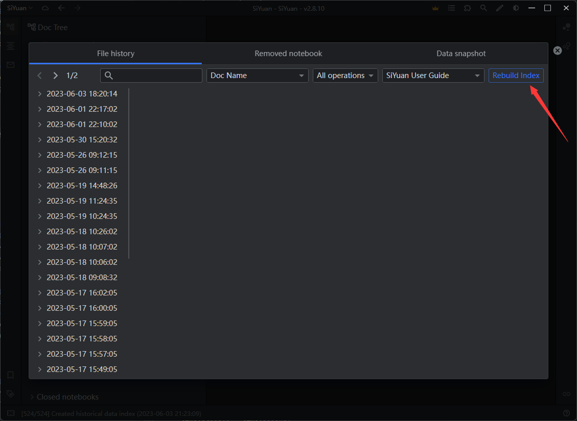 Support for opening file history on the doc tree · Issue #8448 · siyuan ...