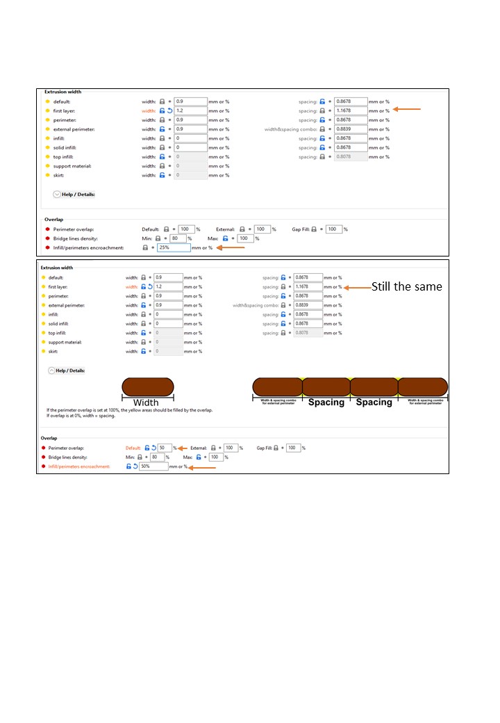 Spacing vs Extrusion Width on first layer · supermerill SuperSlicer ...